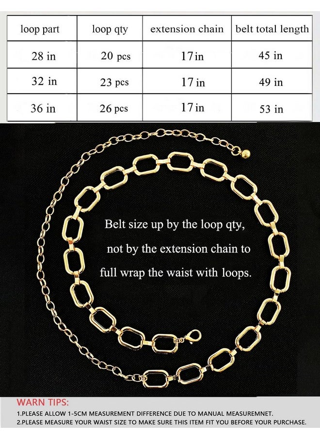 Gold Chain Belts For Women Dresses Thick Metal Link Waist Chains Belt For Jeans Skirt Girls Fashion
