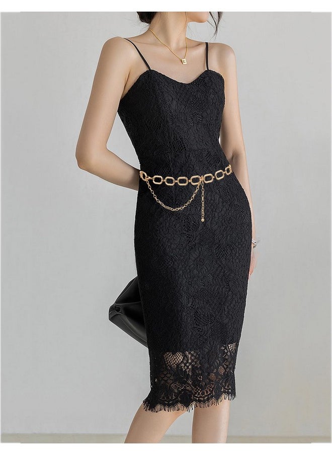 Gold Chain Belts For Women Dresses Thick Metal Link Waist Chains Belt For Jeans Skirt Girls Fashion