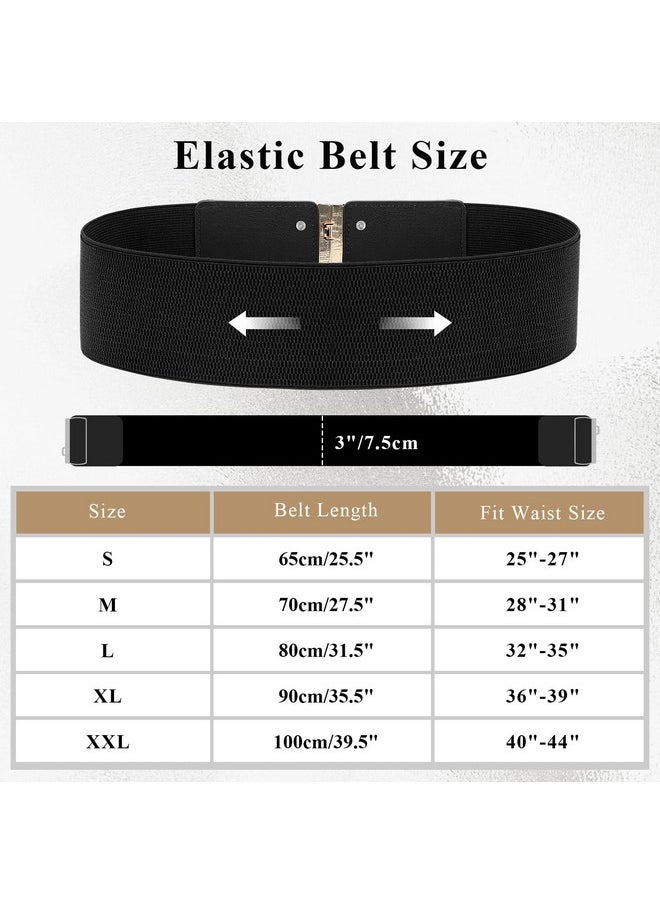 Women Wide Elastic Belt Stretchy Thick Belts For Women Dresses Ladies Fashion Waistband,Brown,L