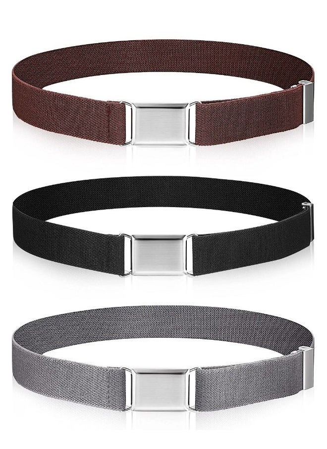 3 Pieces Kids Magnetic Belt Adjustable Fashion Belt with Magnetic Buckle for Boys and Gilrs