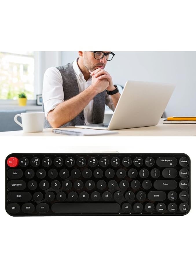 Wireless Keyboard Mouse Combo Mouse and Keyboard Combo Energy Saving Quiet Retro Cute (Black)