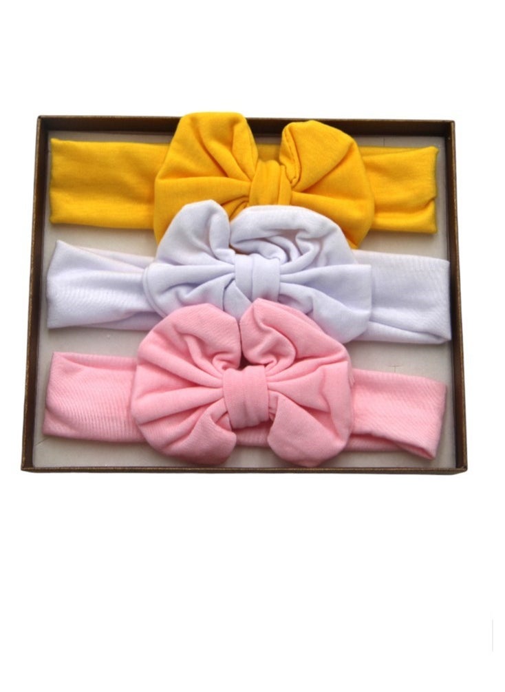 Bambimici - Olivia Box of 3 Heandband Ribbon - Assorted Plain Colors