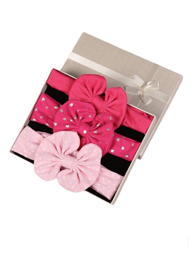 Bambimici - Olivia Box of 3 Headband Ribbon - Pink Heart & Polka