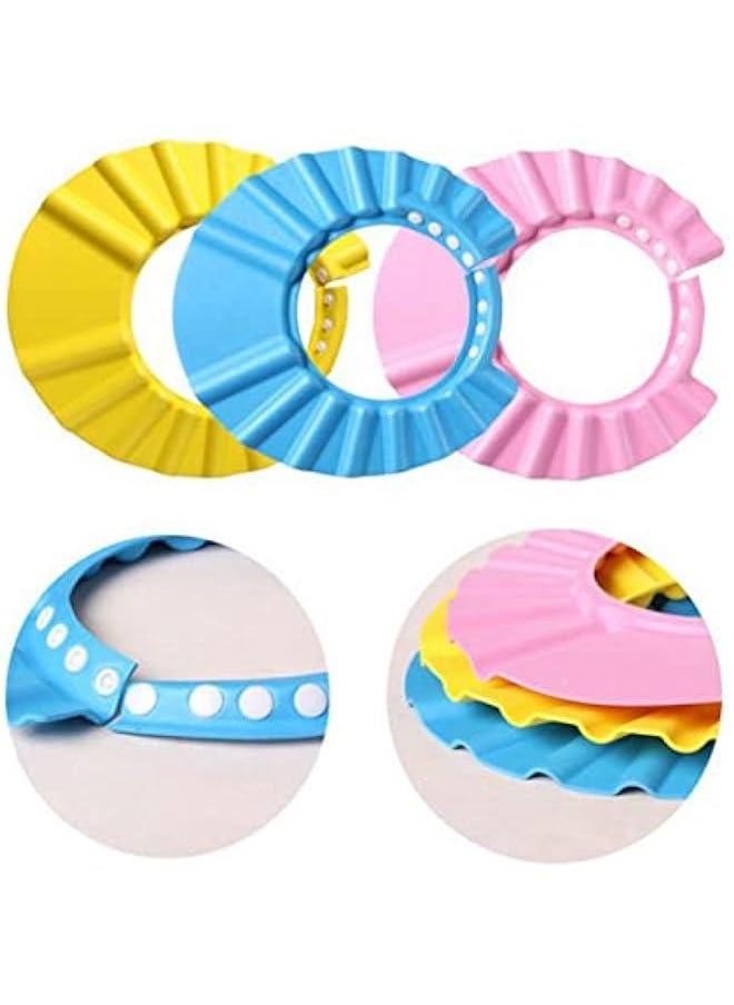 Baby Bath Soft Cap Adjustable Soft Bath Cap Shampoo Protection Products for Baby Kids Child Shower 3PCS Baby Bath Soft Cap