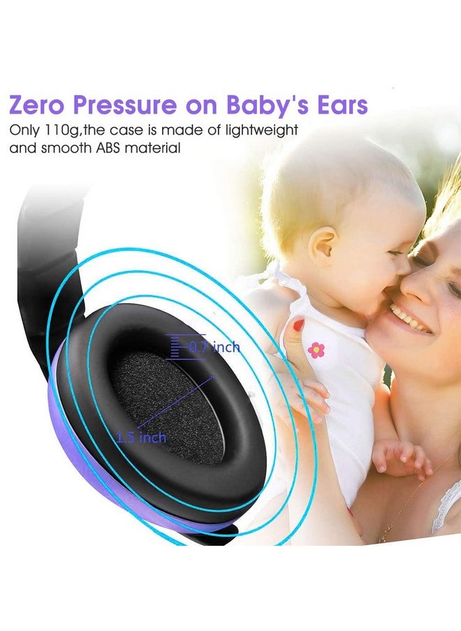 ® Ear Muffs For Kids Baby Ear Protection Noise Canceling Headphones For Baby Sleep Flight Travel, Baby Hearing Protection Earmuffs For Baby Toddler Kids 0-3 (Purple)