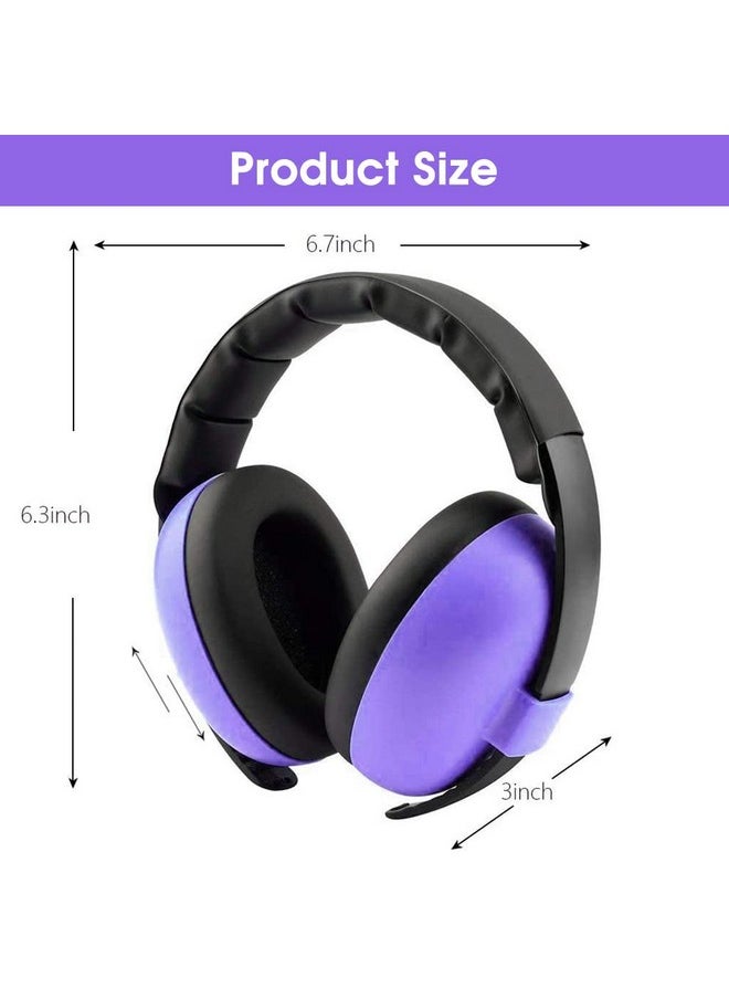 ® Ear Muffs For Kids Baby Ear Protection Noise Canceling Headphones For Baby Sleep Flight Travel, Baby Hearing Protection Earmuffs For Baby Toddler Kids 0-3 (Purple)