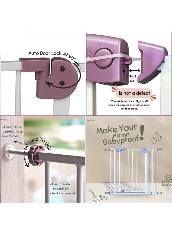 ® Tot Tamer Metal Baby Safety Gate With 1 Year Manufacturing Warranty, No Dril Requried, (75-85 Cm) Adjustable, 2 Way Auto Close, Barricade For Stairs, Door And Hallways, Barrier Fence-Brown