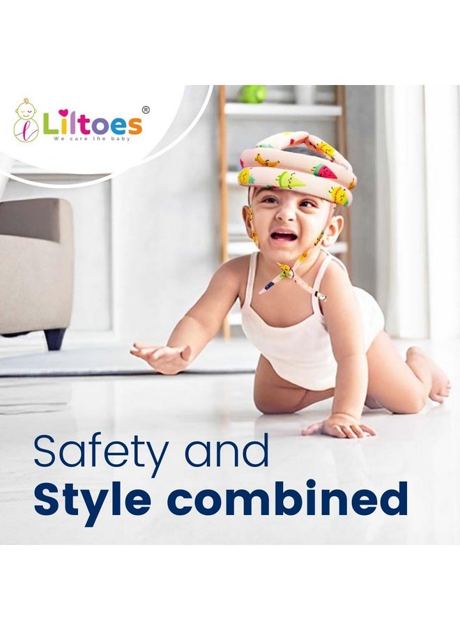 Baby Head Protector For Safety Of Kids 6M To 3 Years- Baby Safety Helmet With Proper Air Ventilation & Corner Guard Protection (Fruitcake)