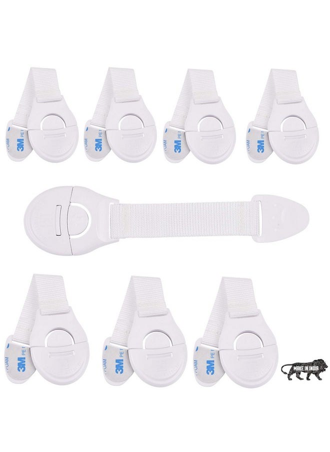 Baby Safety Plastic Drawer Locks White Pack Of 8 (Made In India)