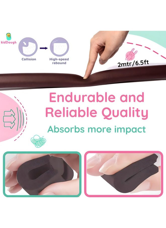 Baby Proofing U-Shape Safety Strip - 2 Meters, Brown, Furniture Edge Protector For Kids, For Furniture Thickness Less Than 2 Cm, Corner Protector For Sharp Edges, Baby Safety Products