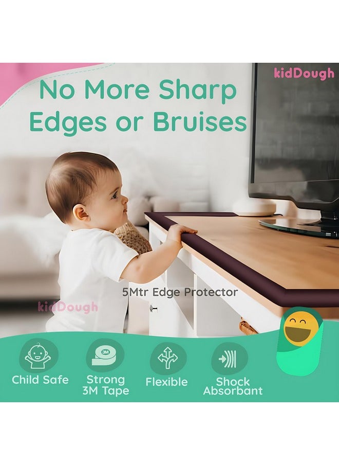 Baby Proofing Extra Thick Edge Protector For Kids, Furniture Edge And Corner Guard - 5 Meters Edge Guard, Rubber Edge For Kids Safety, Corner Protector For Sharp Edges, Baby Safety Products