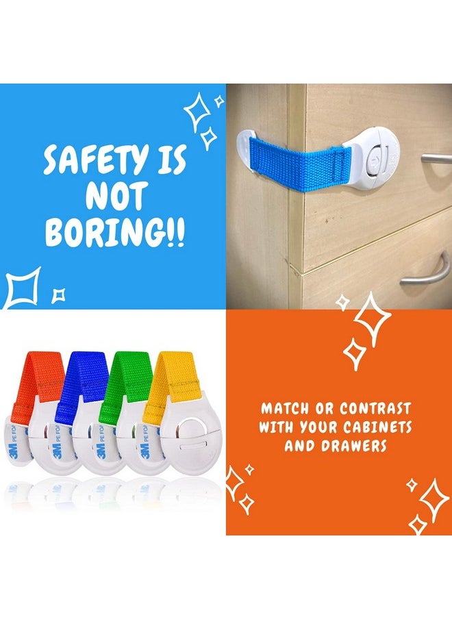 ® 8Pcs Baby Infant Child Proofing Safety Locks Latches Door Cupboard Cabinet Fridge Drawer Locks (Blue)