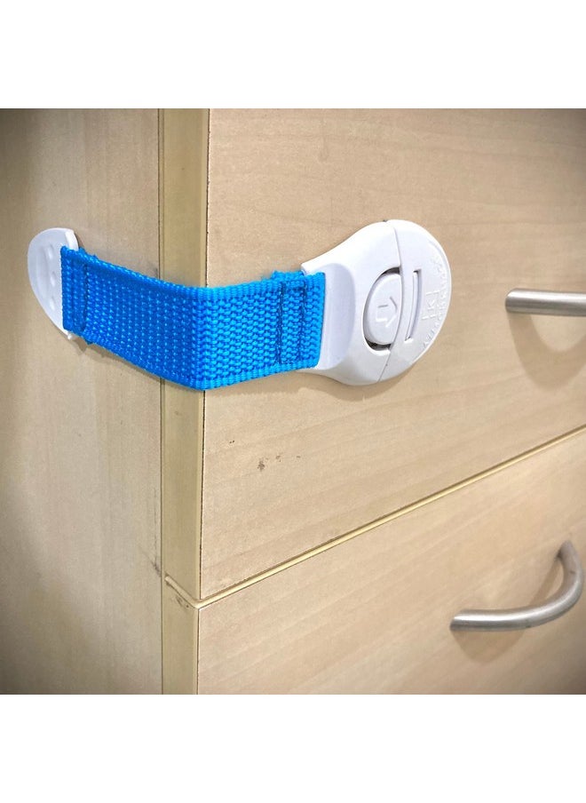 ® 8Pcs Baby Infant Child Proofing Safety Locks Latches Door Cupboard Cabinet Fridge Drawer Locks (Blue)