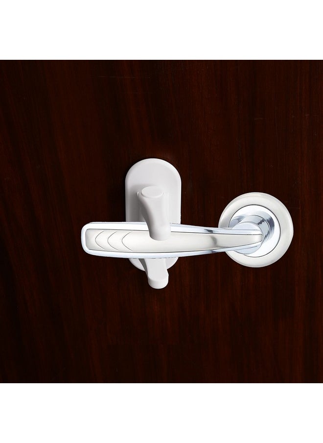 ® 2Pcs Baby Infant Child Proofing Safety Door Handle Locks Latches Suitable For Pull Type Handle Mortisse For Balcony Kitchen Room Doors (White)