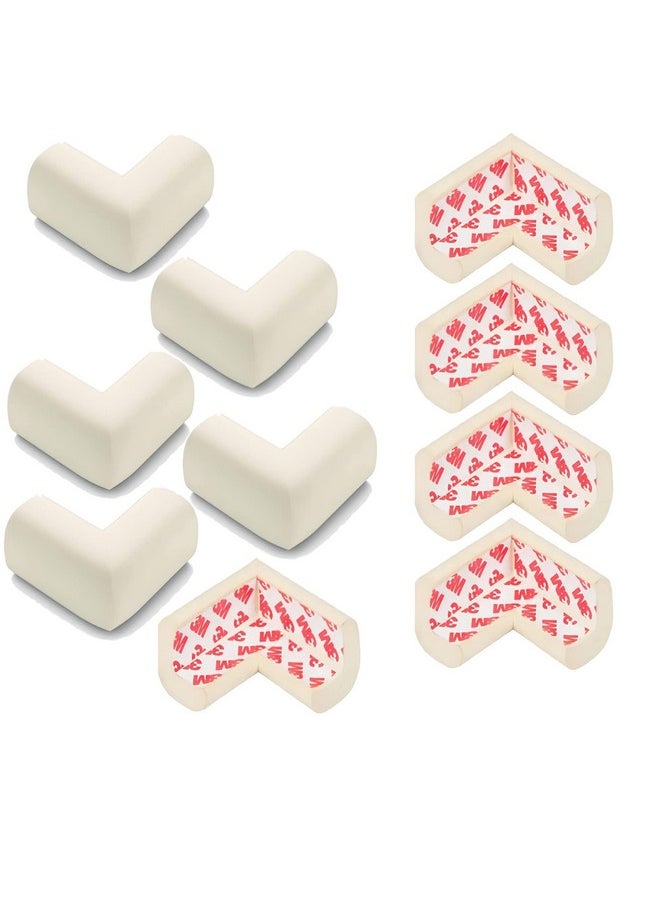 Baby Proofing Extra Thick Corner Guards-Pack Of 10 Off-White Pieces, Corner Protector For Sharp Edges, Table Corner Protector For Baby Safety, Pre-Taped Dense Corner Guard For Kids Safety