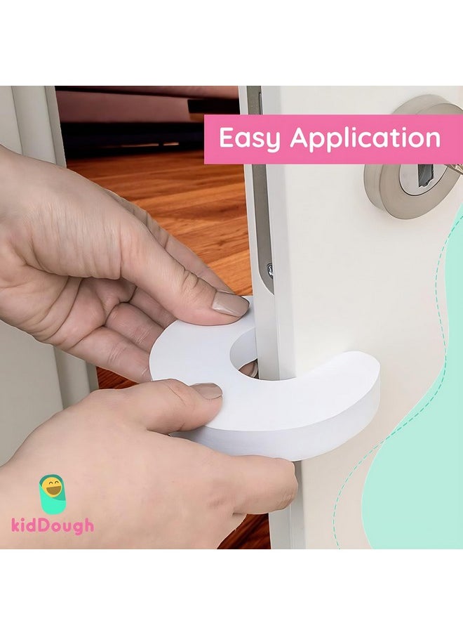 Baby Proofing Finger Pinch Door Guard For Kids Safety - Pack Of 6 White C-Shape Door Stopper Guard, For Accidental Door Lock & Slamming Door Protection For Child, Babies & Pet Safety