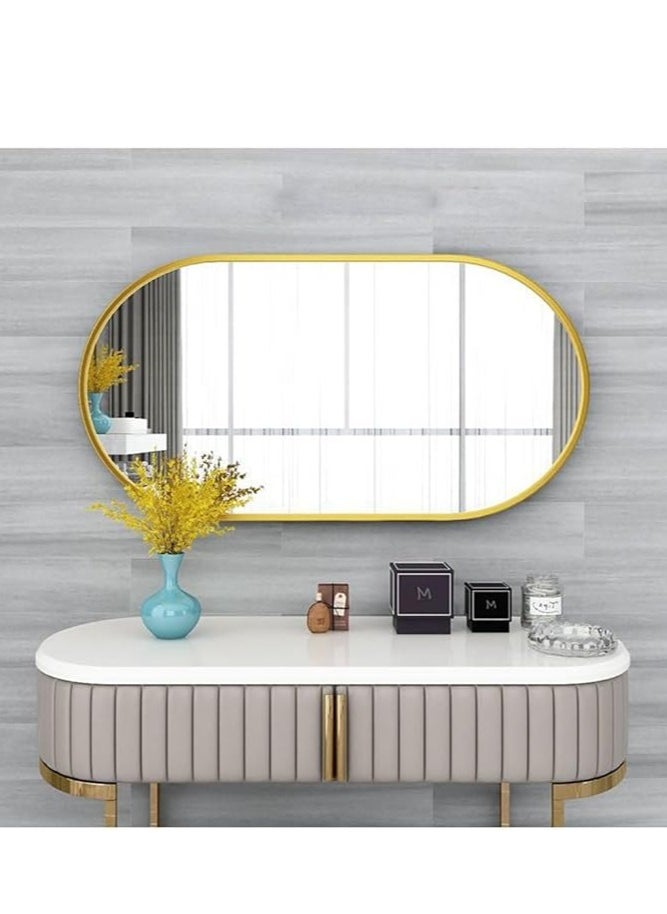 Wall Mirror Bathroom Mirror Full Body Mirror Full Length Mirror Wall Mounted Oval Mirror Makeup Mirror Dressing Mirror Frame Mirror for Bathroom Living Room Bedroom (50*83CM)