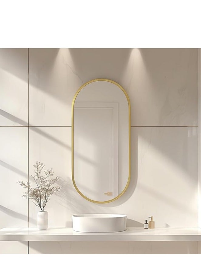 Wall Mirror Bathroom Mirror Full Body Mirror Full Length Mirror Wall Mounted Oval Mirror Makeup Mirror Dressing Mirror Frame Mirror for Bathroom Living Room Bedroom (50*83CM)