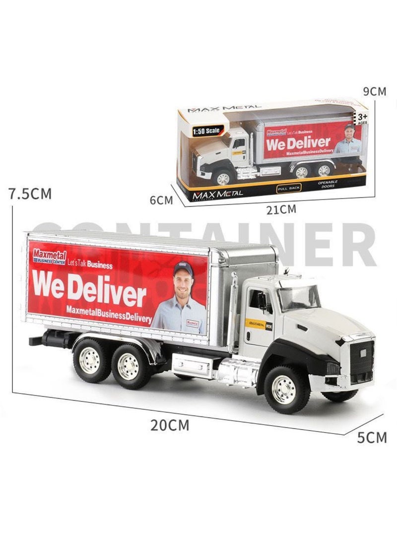 Max Metal Die-Cast Transport Vehicles Truck Toys (3 Pack) 1:50 Pull Back Metal Model (Set W) Garbage Truck, Oil Tanker Truck and Delivery Truck