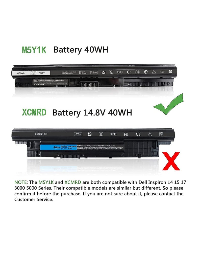 40WH M5Y1K 14.8V Type Battery Compatible with Dell Inspiron 15 5555 5558 5559 3558 14 3451 5458 17 5755 5758 5759 Vostro 3451 3458 3558 451-bbmg WKRJ2