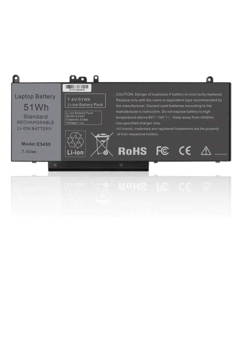 E5450 Battery Compatible with Dell. Latitude E5250 E5450 E5550, Replace for G5M10 8V5GX R9XM9 WYJC2 1KY05 Battery(51Wh 7.4V)