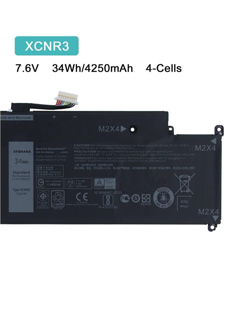 7.6V 34Wh 4250mAh 4-Cells Laptop battery compatible for Dell XCNR3 0XCNR3 P63NY N3KPR WY7CG G7X14 0G7X14 Latitude 13 7370 Ultrabook Series