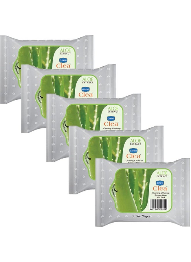 Clea Wet Wipes, Cleansing & Makeup Remover Wipes, Wet Tissues For Face Moisturizing With Aloe Vera Goodness (150 Wipes)