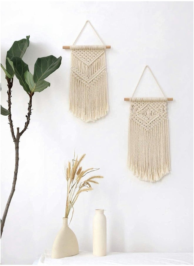 Wall-Mounted Small Woven Tapestry Wall Art Decoration-Suitable for Bohemian Style Home Decoration, Apartment, Nursery, Party Decorations, Two Random Styles, 2PCS