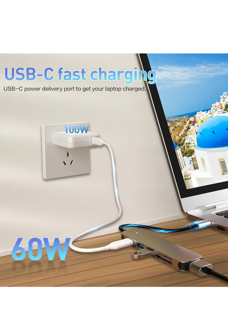 6-in-1 USB C Hub with USB 3.0, 4K HDMI, USB C PD, SD/TF Card Reader – Docking Station for MacBook Pro, MacBook Air & Other Type-C Devices – Ultimate Expansion Hub