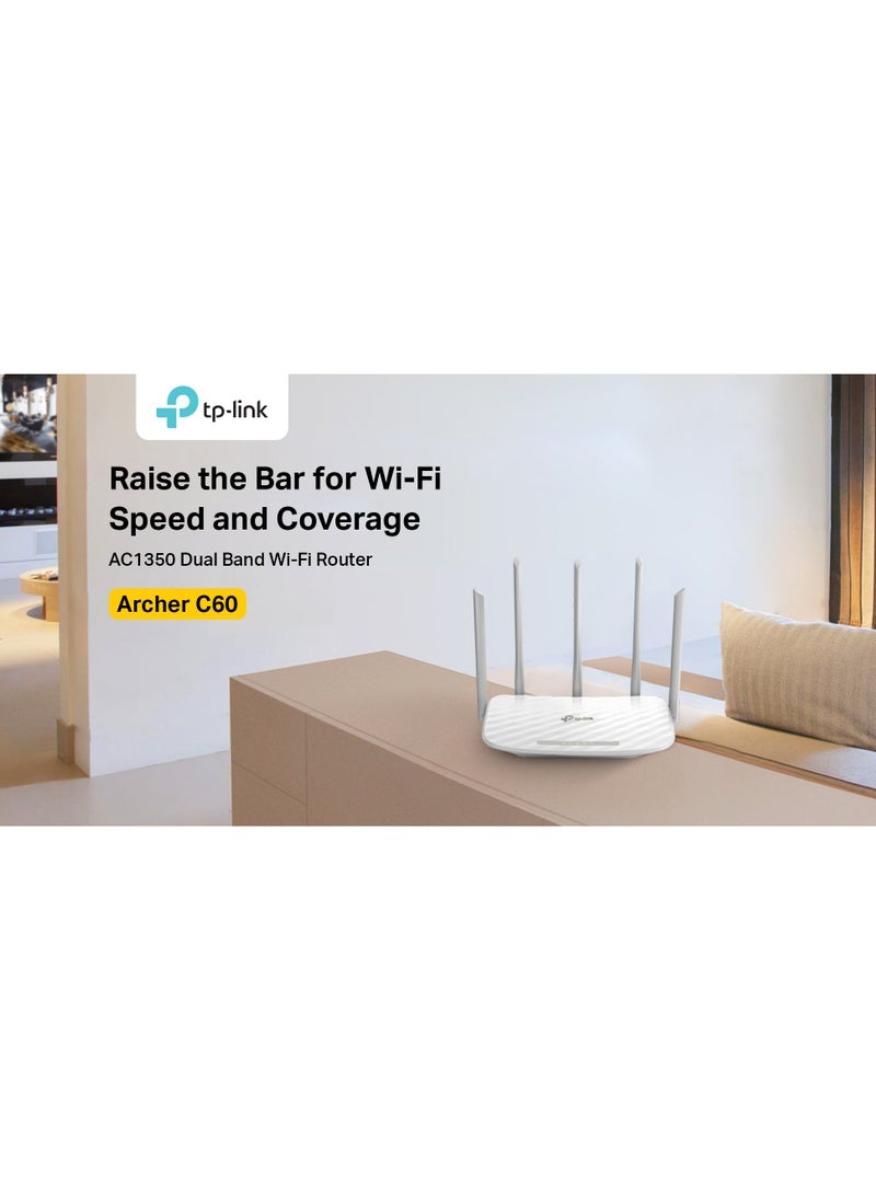 Archer C60 Wi-Fi Router Wireless Dual Band AC1350 White