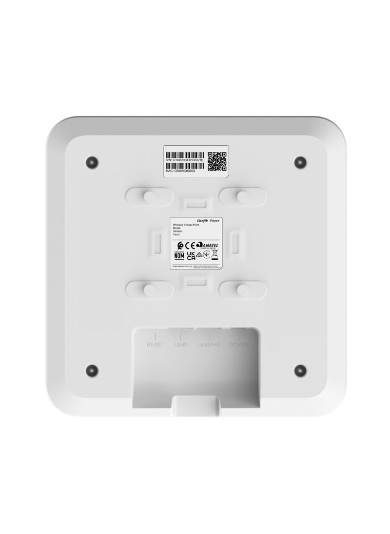 RG-RAP2200(F) Reyee Wi-Fi 5 Ceiling Access Point, Dual-Band 1267Mbps, MU-MIMO, Easy Setup & Remote Management