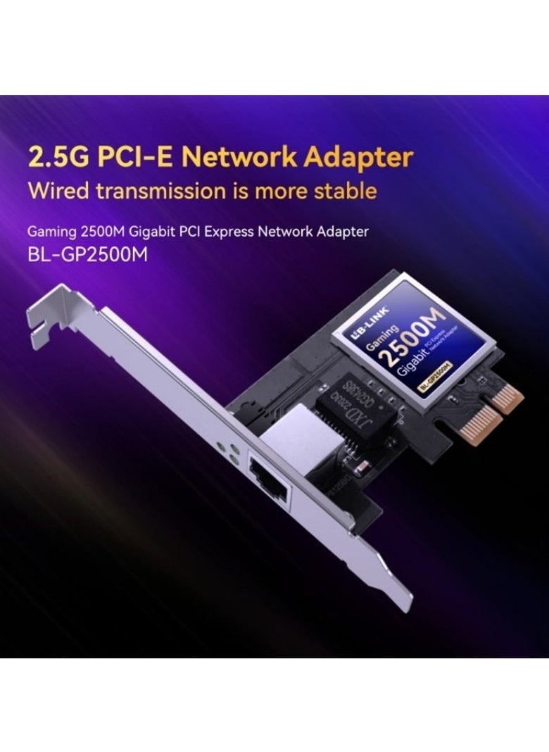 LB-LINK Elevate Your Network Experience with the BL-GP2500M PCIe Adapter Designed for High-Speed Connectivity 2.5GBASE-T PCIe Network Adapter