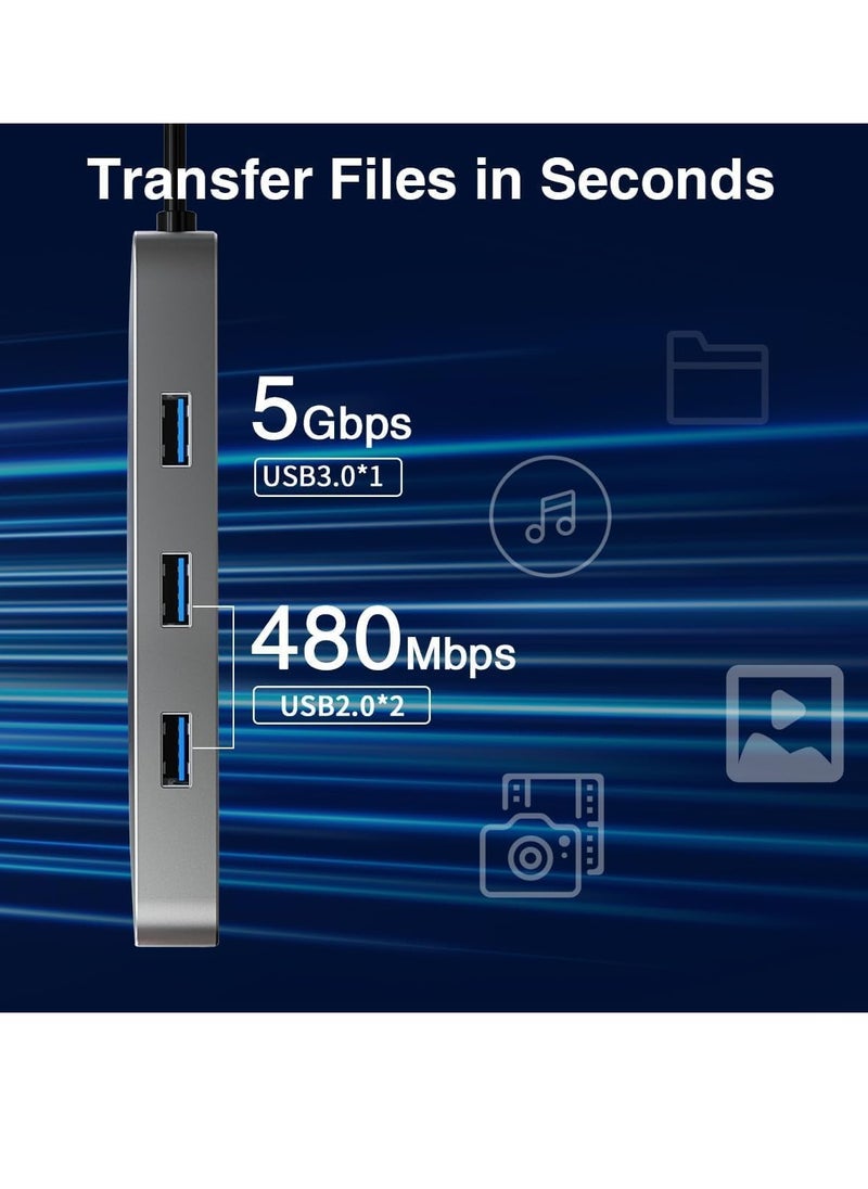 10-in-1 USB C HUB to HDMI 4K Adapter with VGA, 100W PD Charging, USB 3.0/2.0, Gigabit Ethernet, SD/TF Card Reader, 3.5mm Audio, Type-C Docking Station for MacBook & More