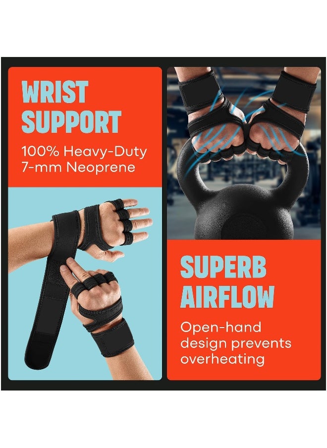 Sports Weight Lifting Gloves with Wrist Support - Workout Gym Gloves for Men & Women, Ideal for Cross Training, Pull Ups, Calisthenics, and Gym Exercises