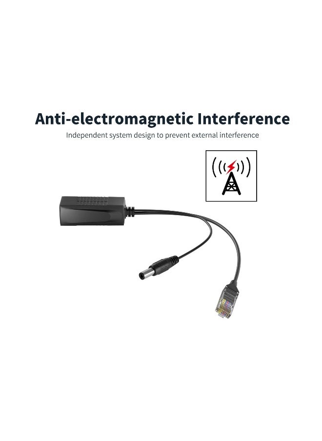 48V to 12V Active POE Splitter Adapter, Connectors Adapter Cable Splitter Injector AP Power Supply Isolated Type With DC 12V Output