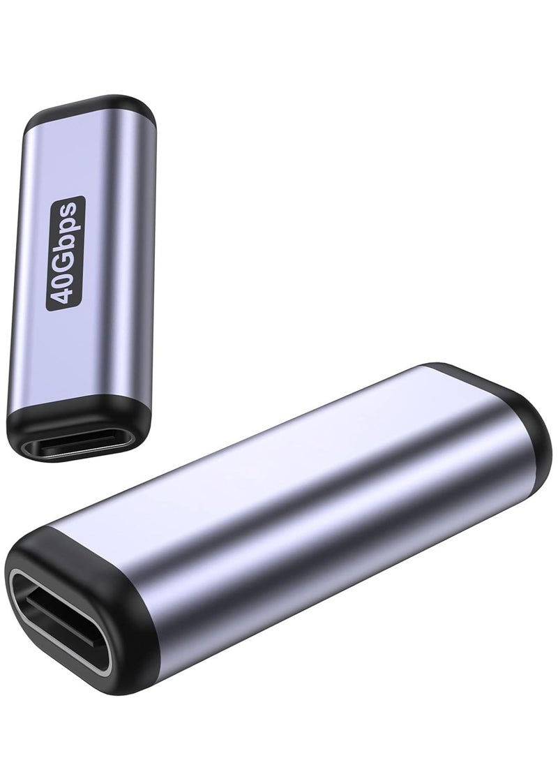 2PCS USB C Coupler, USB C Female to Female Adapter usbc to USB C, Adapter Supports 40 Gbps PD 100W 8K 60Hz, Compatible for Thunderbolt 4, USB C Coupler Type C Extension Connector for USB-C Devices
