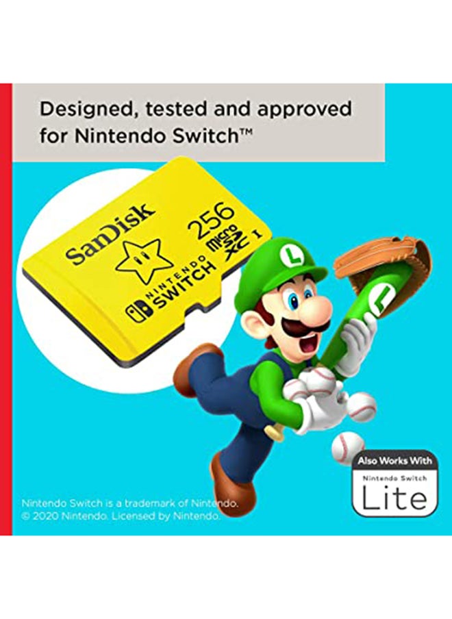 MicroSDXC UHS-I card for Nintendo Switch -, 100MB/s read; 90MB/s write 256.0 GB