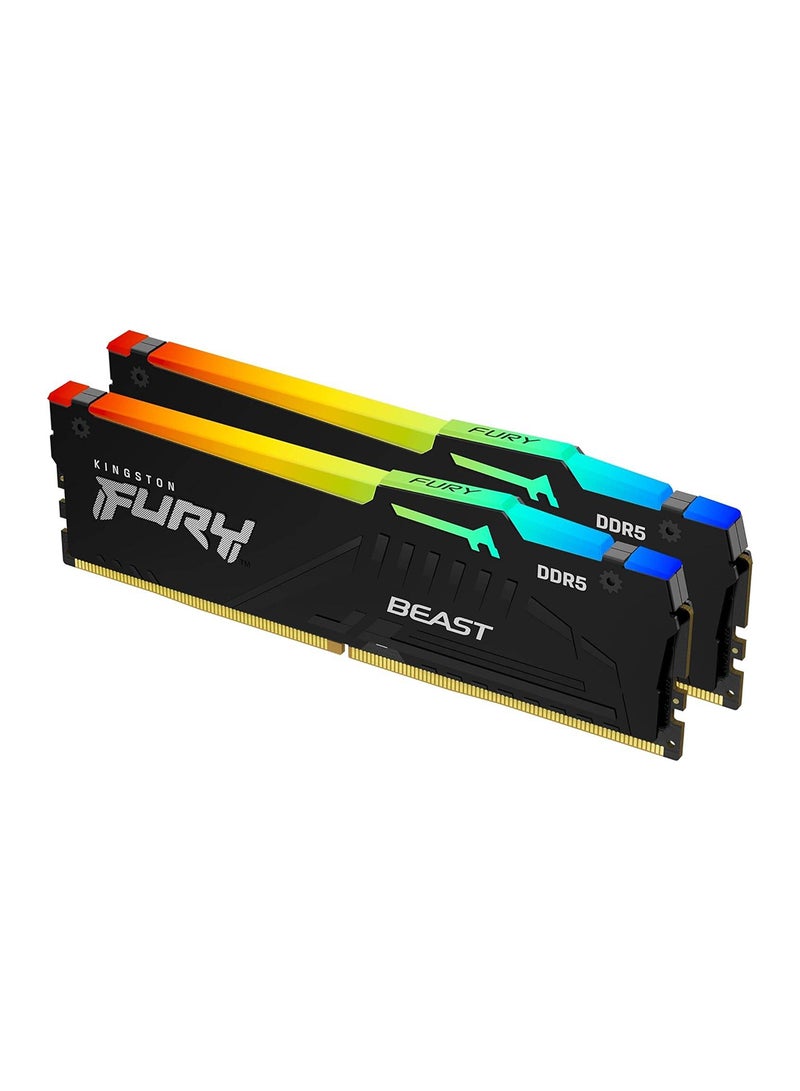 Fury Beast RGB 32GB DDR5 Dual Desktop Memory Kit, 6000 MHz Memory Speed, CL36 CAS Latency, 288-Pin Kit, Intel XMP 3.0 Ready, KF560C36BBE2AK2-32 32 GB