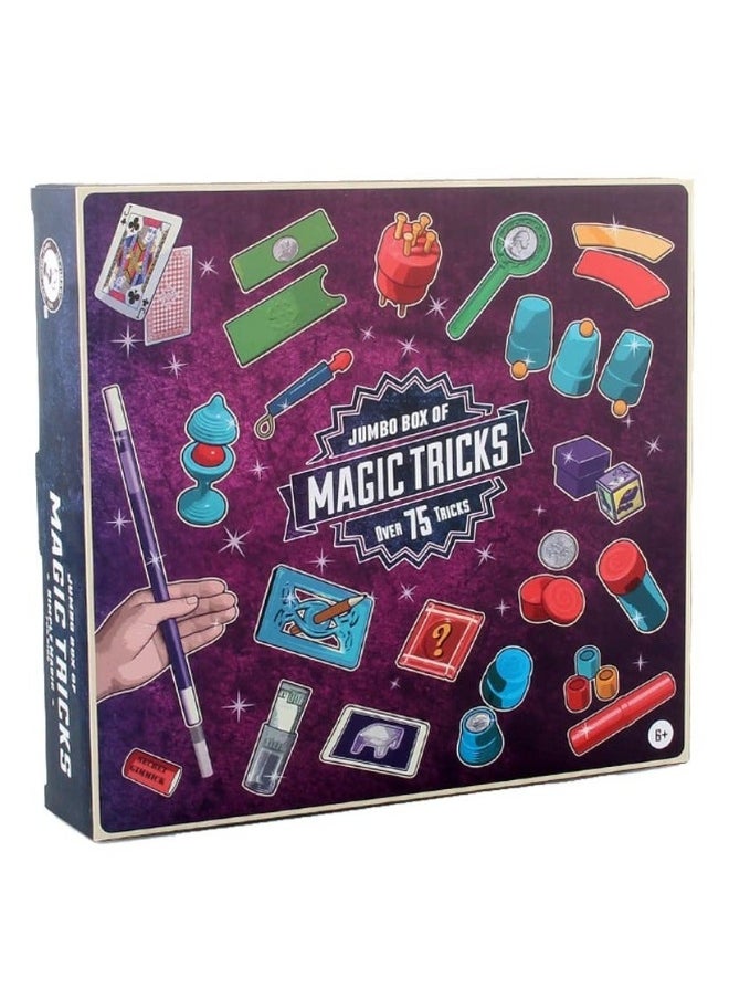 75Pcs Professional Magic Trick Kit for Kids and Adults Magician Pretend Play Set with Wand More Tricks Easy to Learn Instruction Manual Best Gift Beginners