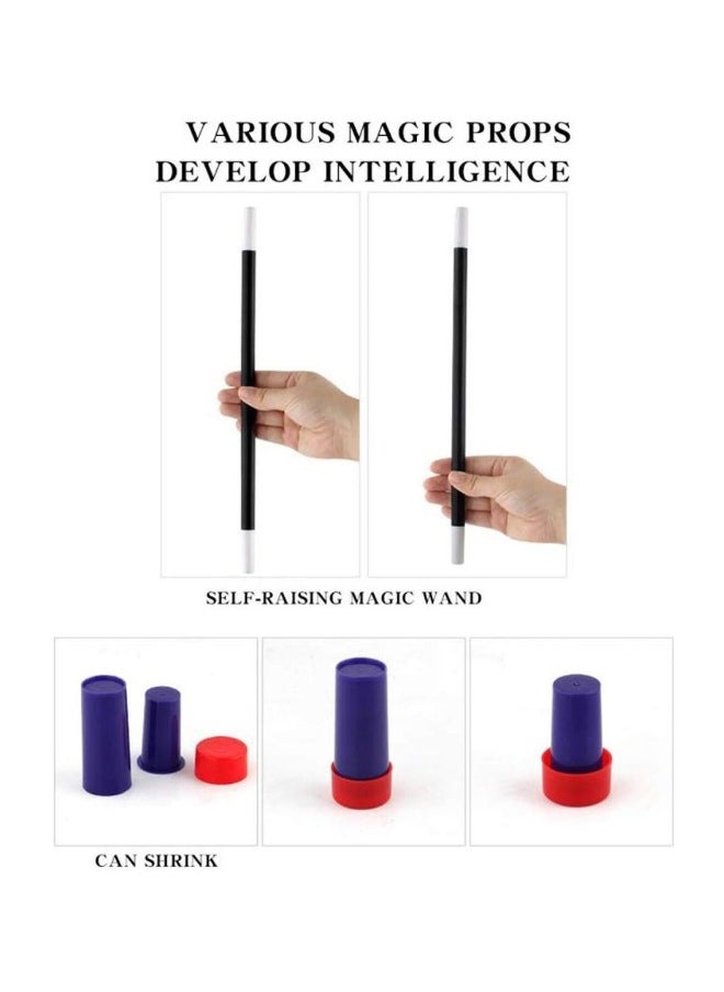 75Pcs Professional Magic Trick Kit for Kids and Adults Magician Pretend Play Set with Wand More Tricks Easy to Learn Instruction Manual Best Gift Beginners