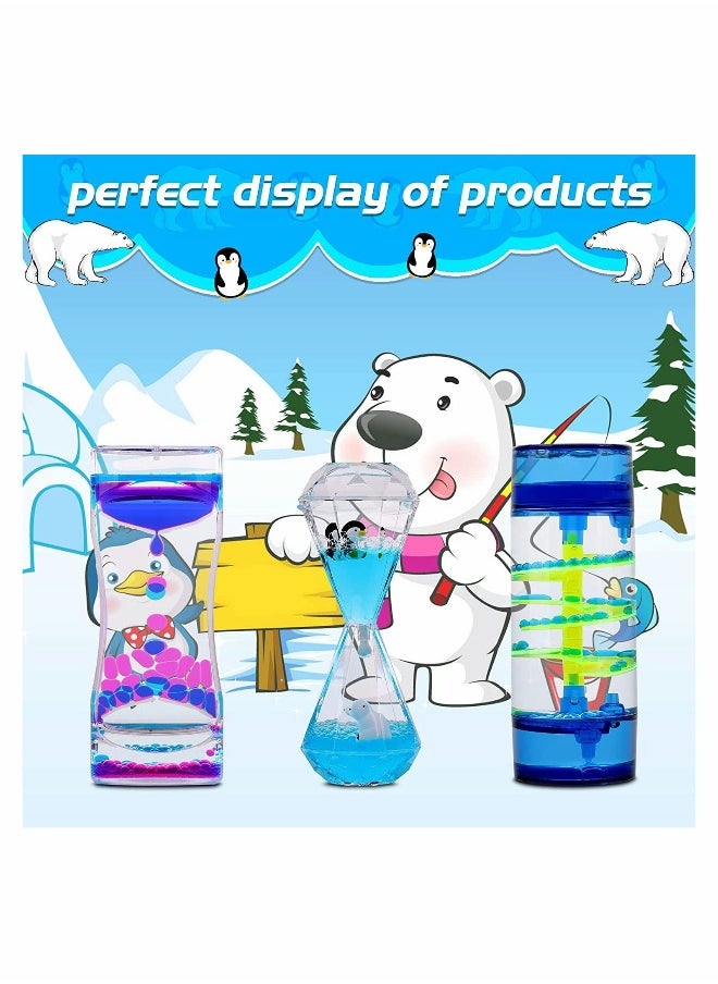 Liquid Motion Bubbler for Kids and Adults, 3-Pack Hourglass Liquid Bubbler Timer Toys, Sensory Play Fidget Toy, Management Desk Decor, Quicksand Liquid Ornaments Gifts