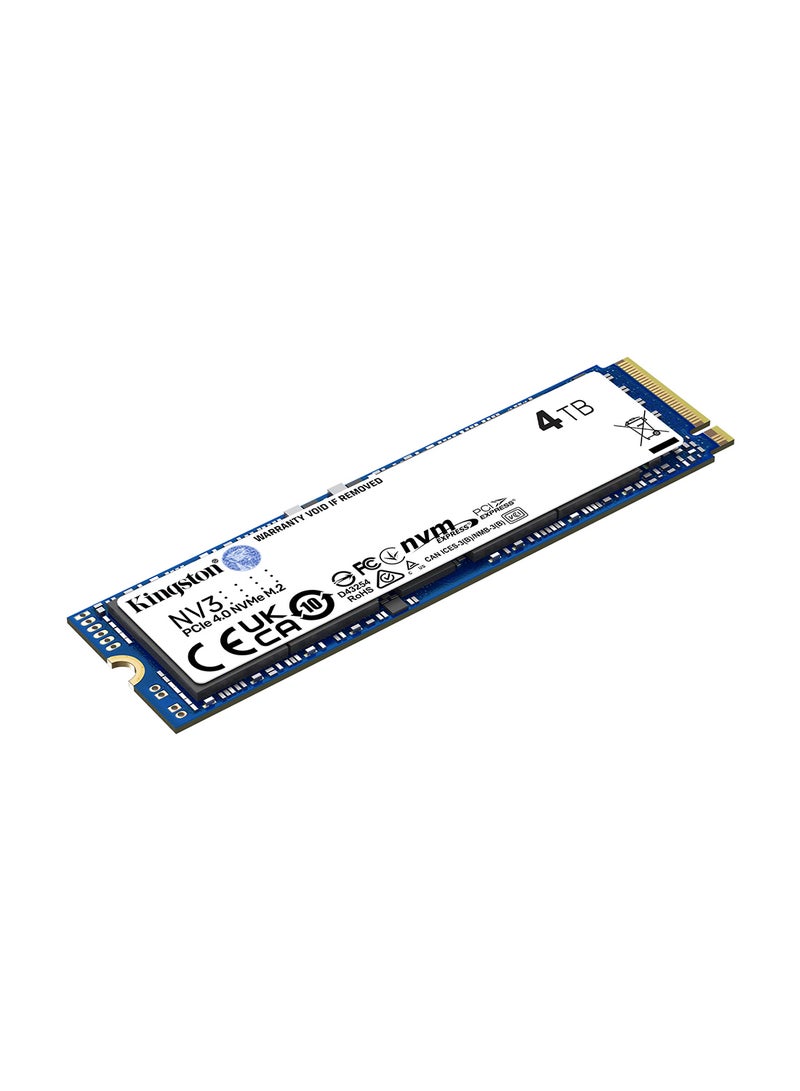 NV3 4TB M.2 2280 NVMe Internal SSD, Up to 6000MB/s Read, 5000MB/s Write Speed, Gen 4.0x4 NVMe PCIe, 2.17G Vibration Operating, 1280TBW | SNV3S/4000G 4 TB