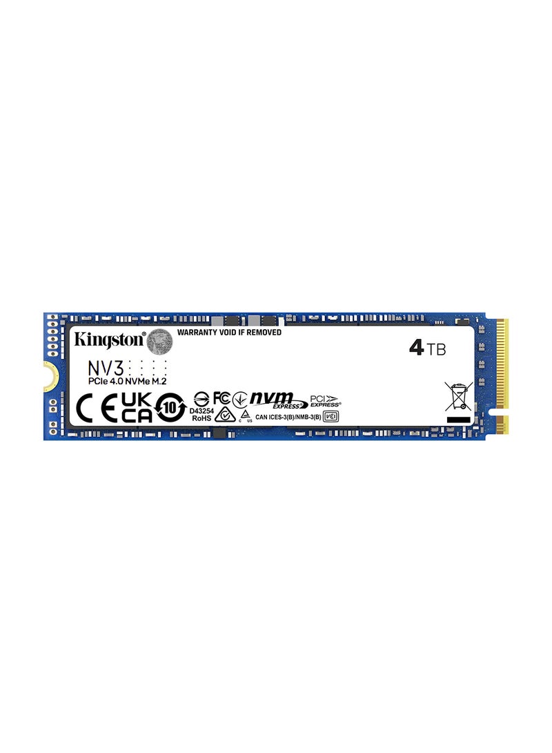 NV3 4TB M.2 2280 NVMe Internal SSD, Up to 6000MB/s Read, 5000MB/s Write Speed, Gen 4.0x4 NVMe PCIe, 2.17G Vibration Operating, 1280TBW | SNV3S/4000G 4 TB