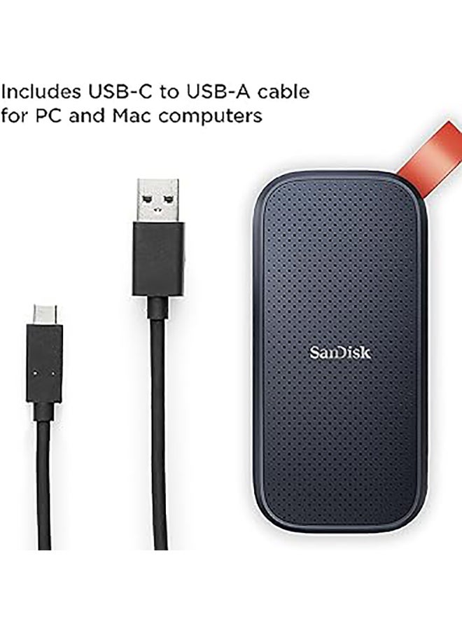 1TB Portable SSD, USB-C 3.2 Gen 2 Interface, Up to 520 MB/s Transfer Speed, Integrated Rubber Hook, Drop Resistant Up to 2 Meter, Black - Orange 1 TB