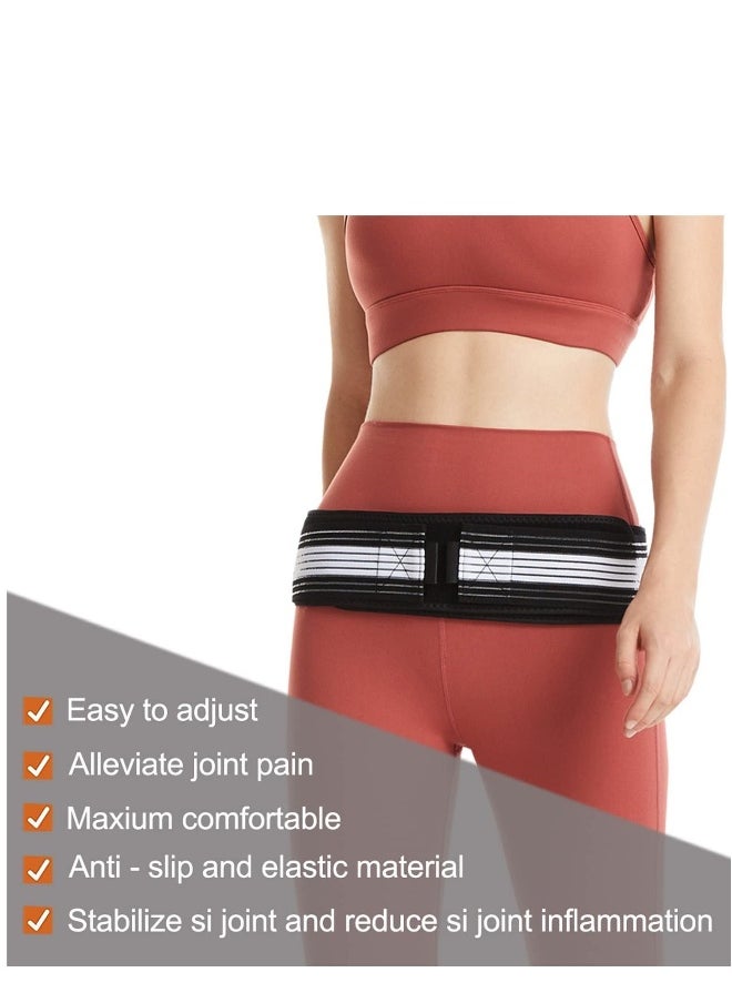 Sacroiliac SI Joint Hip Belt, Lower Back Support Brace Braces for Pain Alleviate Sciatic Anti-Slip Belt Pilling-Resistant Pelvic Men Women