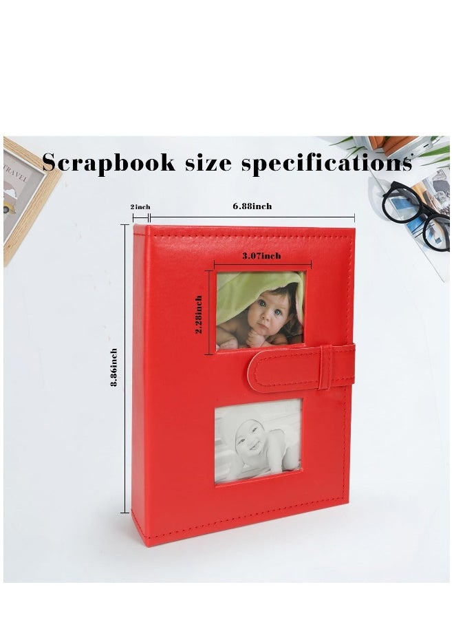 Photo Album 4x6 200 Pockets Photo, Extra Large Capacity Leather Photo Album, Slip-in Picture Albums with 2 Front Window for Family, Wedding, Birthday