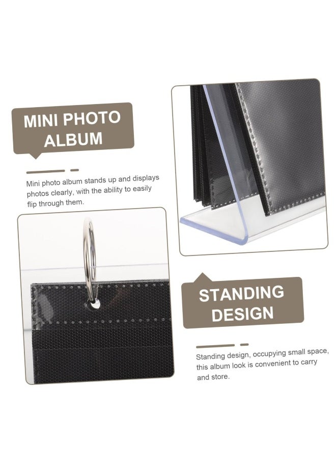 68 Pockets Acrylic Desk Mini Photo Picture Album, Photo Frame Flip Photo Album, Suitable for Photos Photocard Stand Plastic Acrylic Card Holder Office, 6.5*8.9CM
