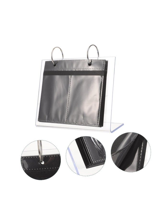 68 Pockets Acrylic Desk Mini Photo Picture Album, Photo Frame Flip Photo Album, Suitable for Photos Photocard Stand Plastic Acrylic Card Holder Office, 6.5*8.9CM