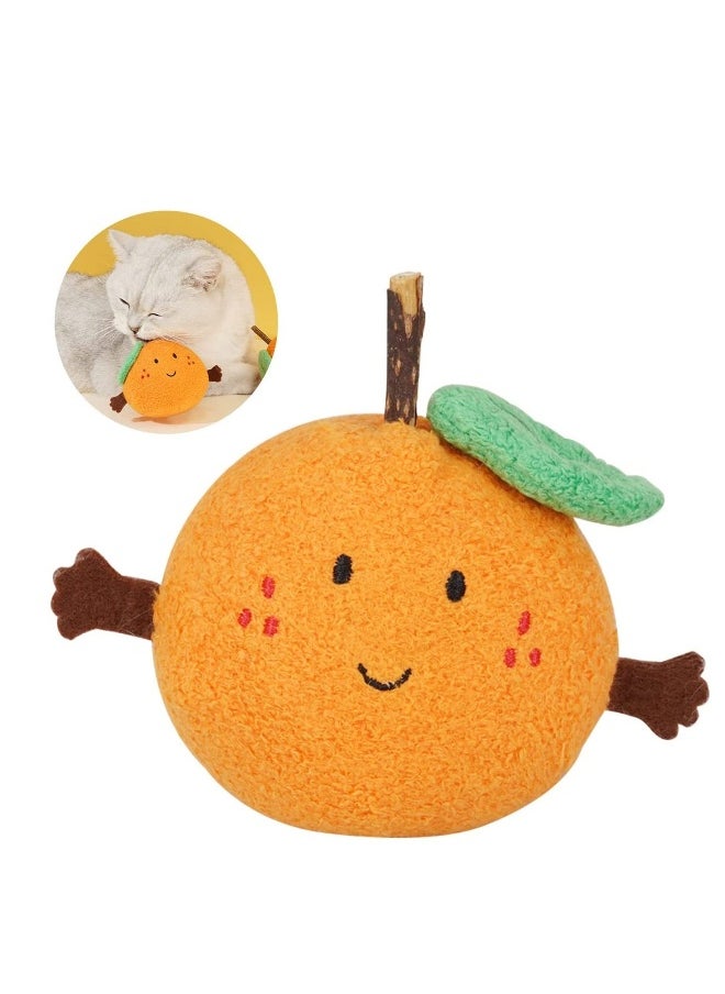 Catnip Toys Cat Chew Toy Orange Bite Resistant Catnip Toys for Cats Catnip Filled Toy for Indoor Cats Interactive  Dental Health Soft Plush Chew Toys for Kitten