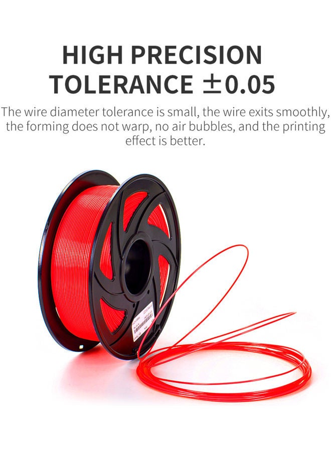 TPU 3D Printer Filament 1.75mm Dimensional Accuracy +/- 0.05mm 1kg(2.2lbs) Spool Red/Black